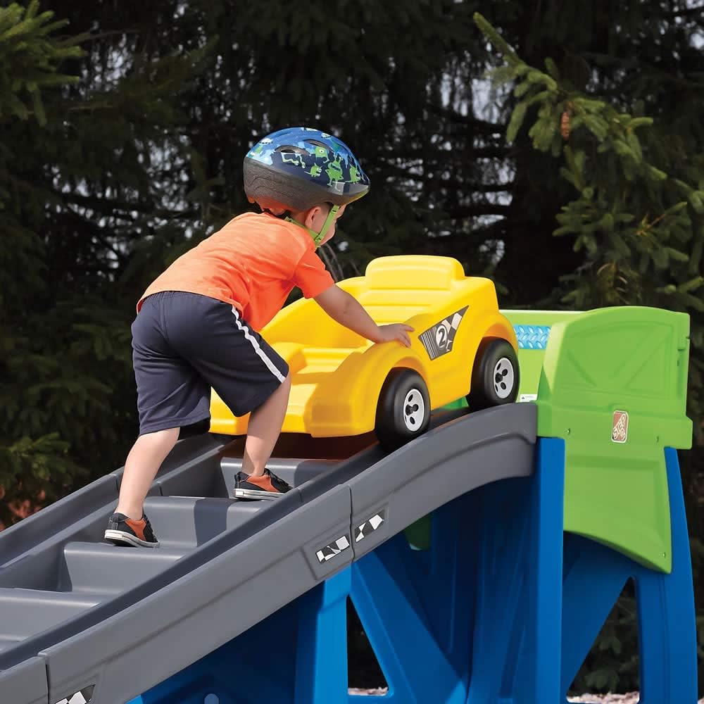 Step2 Extreme Coaster Kids Ride On Toy. Push Car. Indoor/Outdoor Roller Coaster & Playset. Made of Durable Plastic. Max Weight 80 lbs.. For Toddlers 3+ Years Old