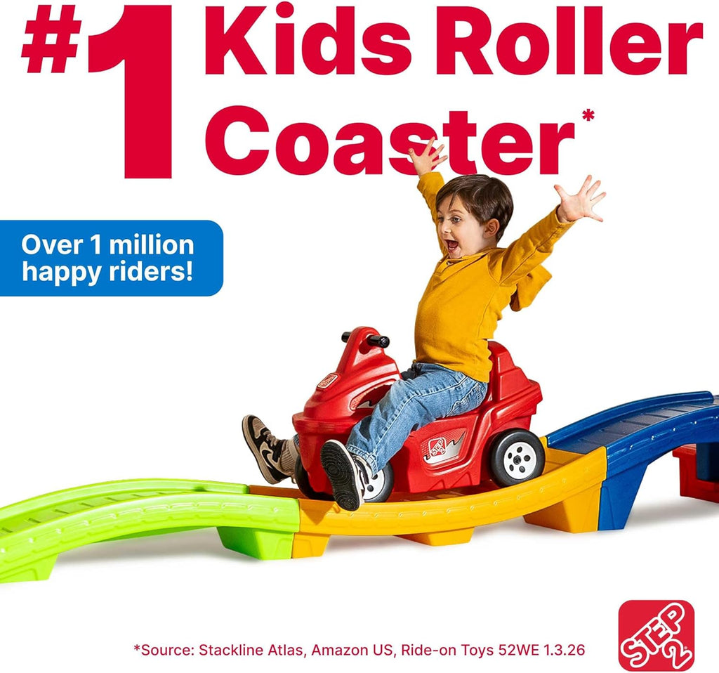 Step2 Up & Down Roller Coaster Kids Ride On Toy. Push Car. Indoor/Outdoor Playset. Made of Durable Plastic. Max Weight 50 lbs.. for Toddlers 2-5 Years Old. Multicolor