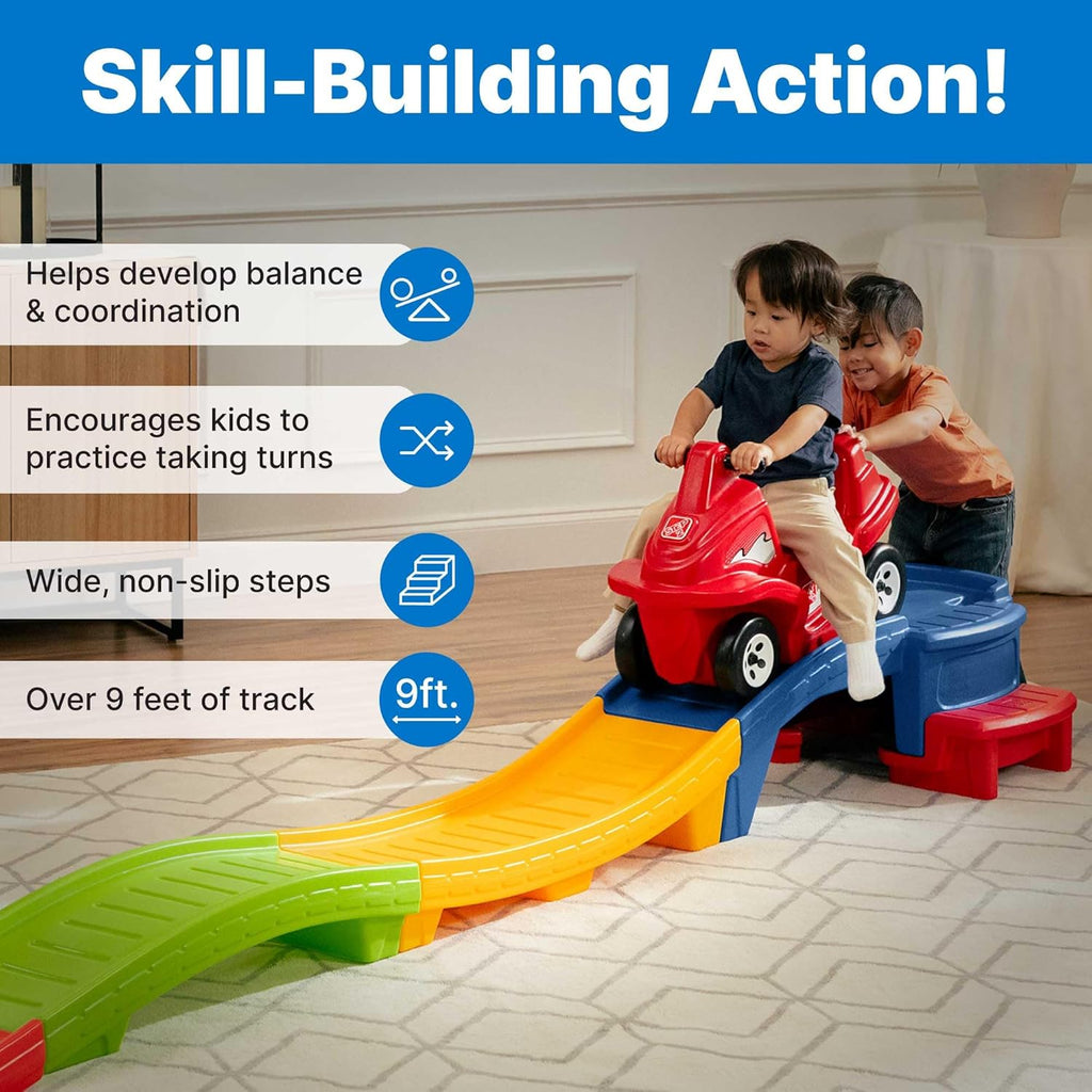 Step2 Up & Down Roller Coaster Kids Ride On Toy. Push Car. Indoor/Outdoor Playset. Made of Durable Plastic. Max Weight 50 lbs.. for Toddlers 2-5 Years Old. Multicolor