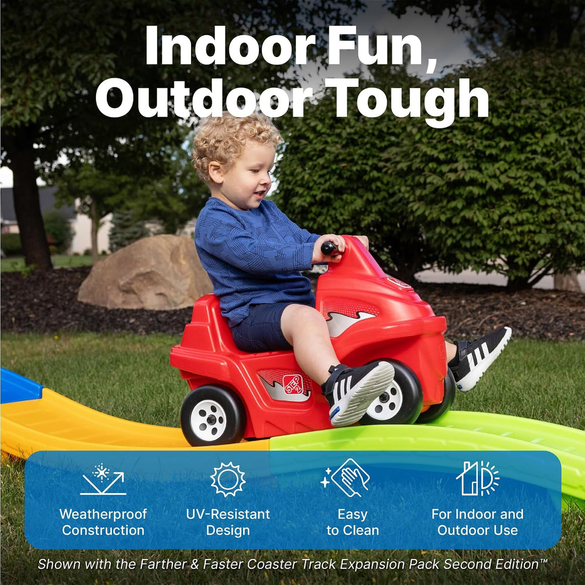 Step2 Up & Down Roller Coaster Kids Ride On Toy. Push Car. Indoor/Outdoor Playset. Made of Durable Plastic. Max Weight 50 lbs.. for Toddlers 2-5 Years Old. Multicolor