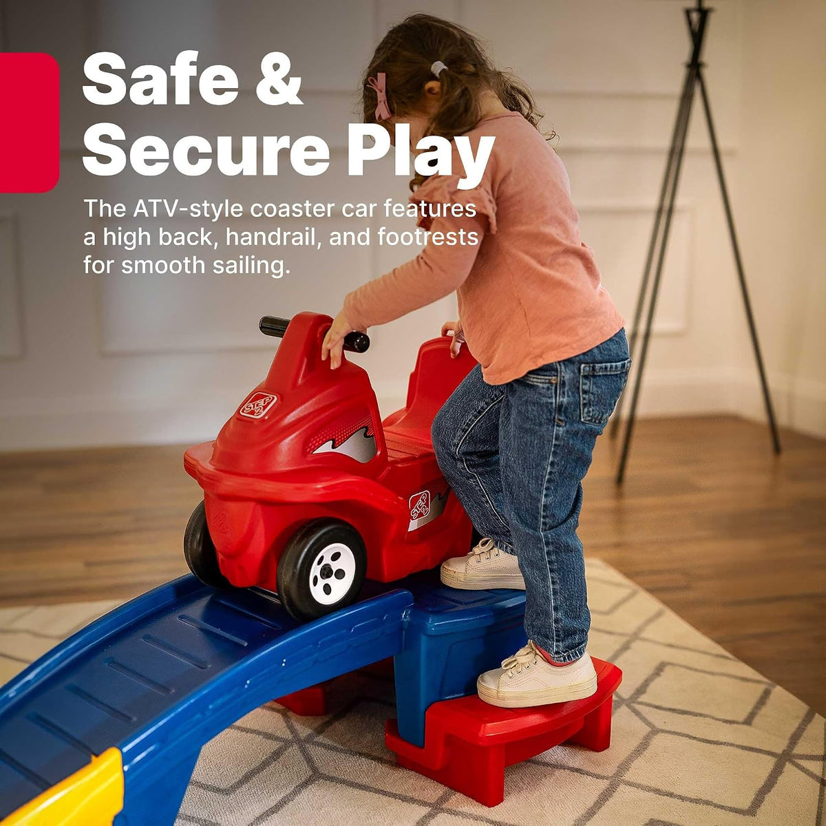 Step2 Up & Down Roller Coaster Kids Ride On Toy. Push Car. Indoor/Outdoor Playset. Made of Durable Plastic. Max Weight 50 lbs.. for Toddlers 2-5 Years Old. Multicolor