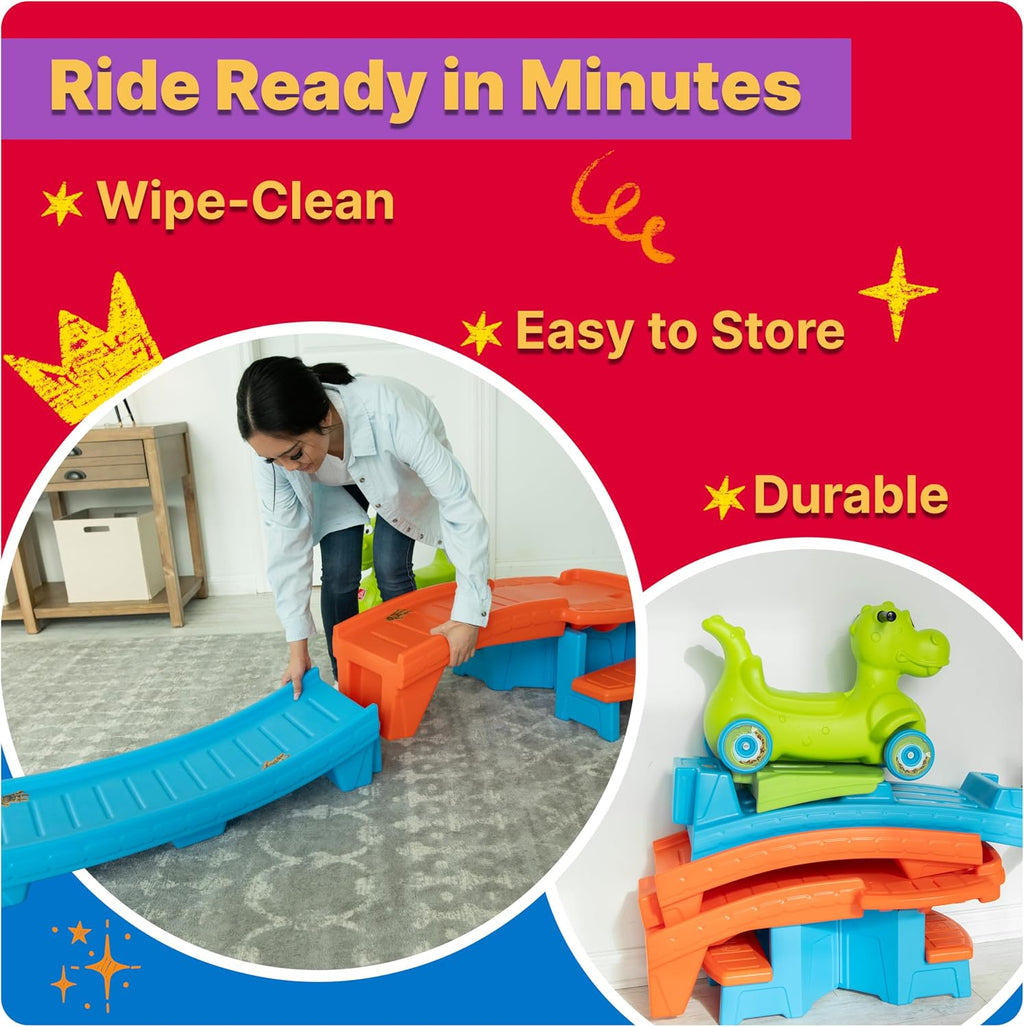 Step2 Dino Dash Up & Down Roller Coaster Kids Ride On Toy. Push Car. Indoor/Outdoor Playset. Made of Durable Plastic. Max Weight 50 lbs.. for Toddlers 2-5 Years Old