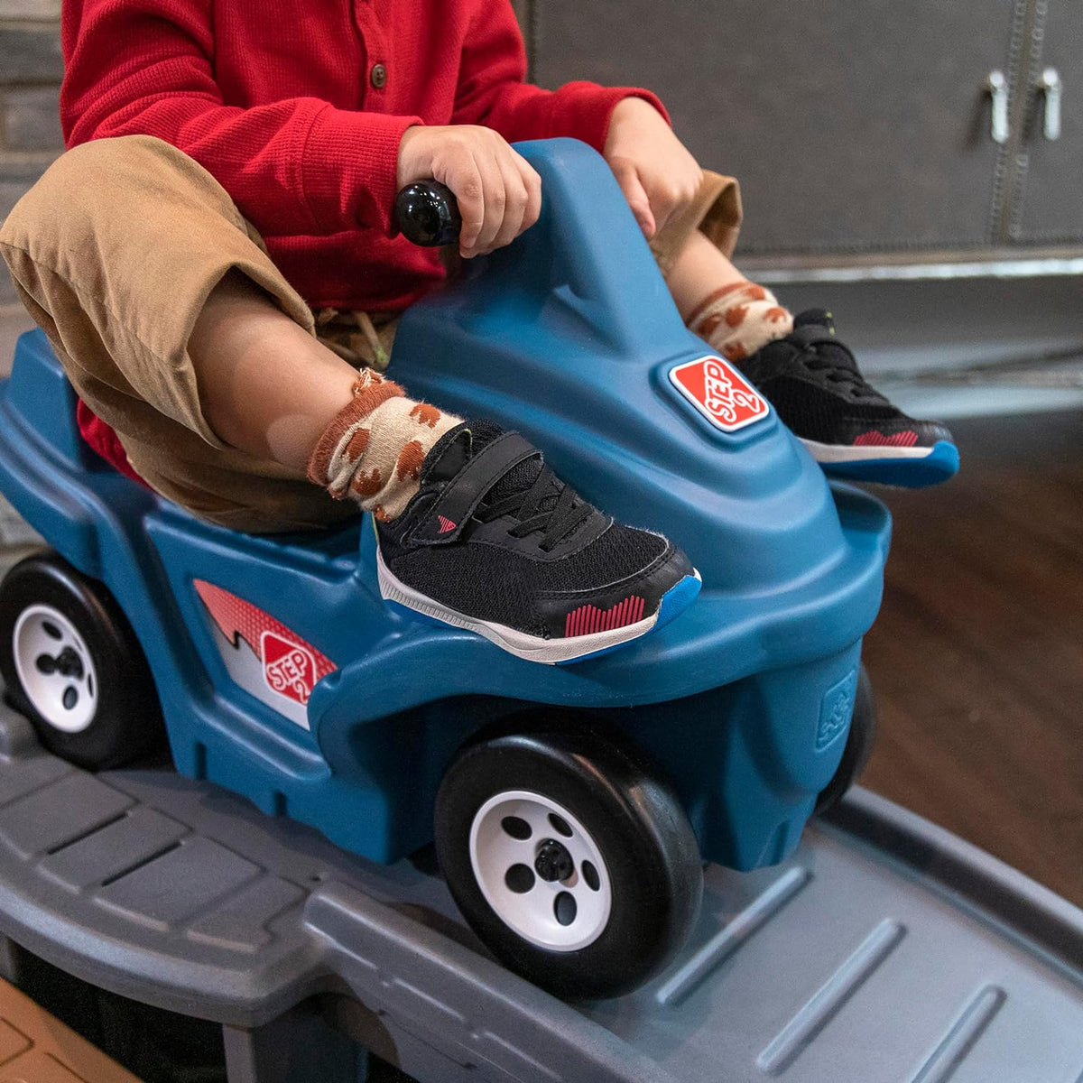 Step2 Up & Down Roller Coaster Kids Ride On Toy. Push Car. Indoor/Outdoor Playset. Made of Durable Plastic. Max Weight 50 lbs.. for Toddlers 2-5 Years Old. Gray & Blue