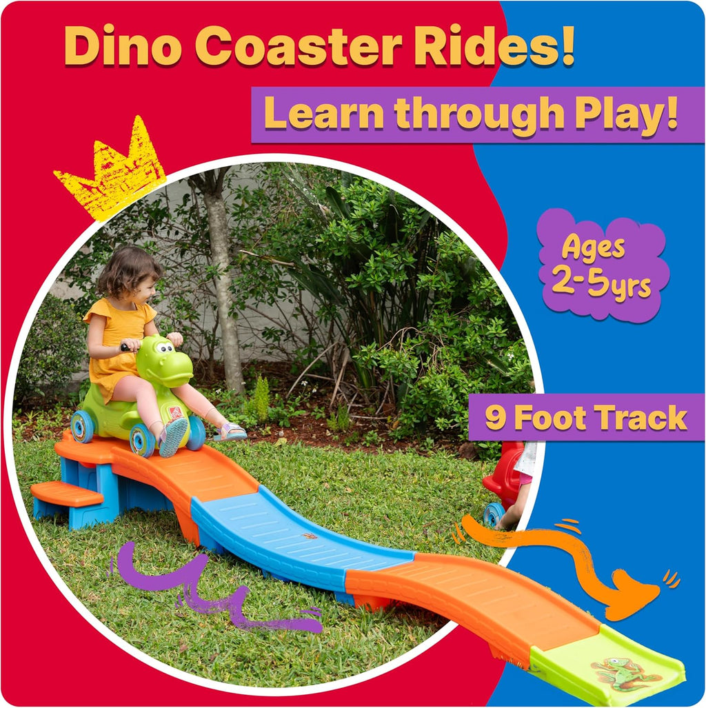 Step2 Dino Dash Up & Down Roller Coaster Kids Ride On Toy. Push Car. Indoor/Outdoor Playset. Made of Durable Plastic. Max Weight 50 lbs.. for Toddlers 2-5 Years Old