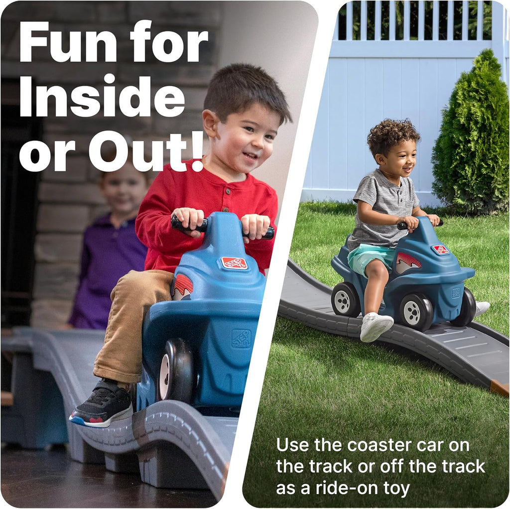Step2 Up & Down Roller Coaster Kids Ride On Toy. Push Car. Indoor/Outdoor Playset. Made of Durable Plastic. Max Weight 50 lbs.. for Toddlers 2-5 Years Old. Gray & Blue