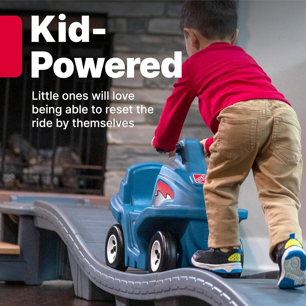 Step2 Up & Down Roller Coaster Kids Ride On Toy. Push Car. Indoor/Outdoor Playset. Made of Durable Plastic. Max Weight 50 lbs.. for Toddlers 2-5 Years Old. Gray & Blue